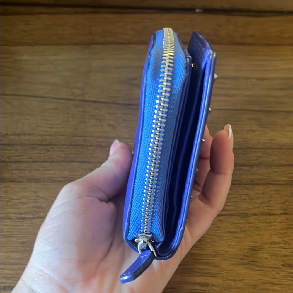 MCM Royal Blue studded Leather Wallet - Picture 6 of 6